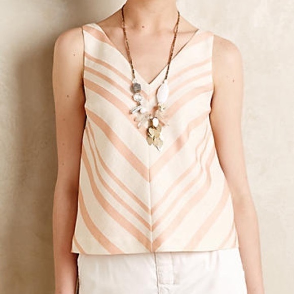 Anthropologie Chevron Midi Top By HD Paris - Picture 1 of 4